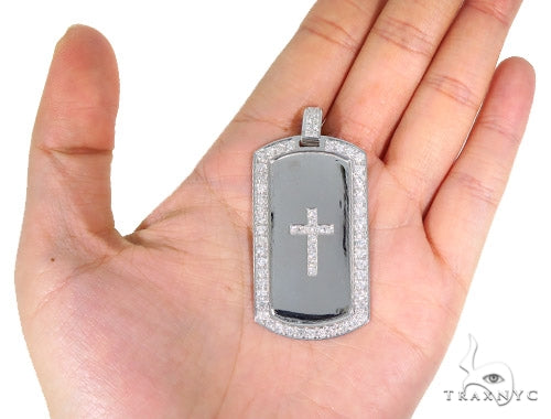 Prong Diamond Cross Crucifix Dog Tag 44894 - Image 7