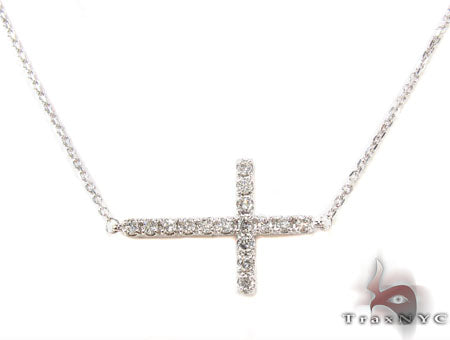 Prong Diamond Cross Crucifix Necklace 32010 - Image 1