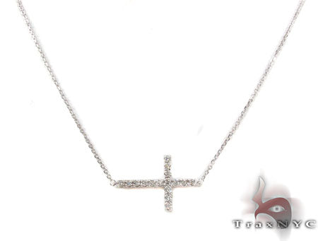 Prong Diamond Cross Crucifix Necklace 32010 - Image 2