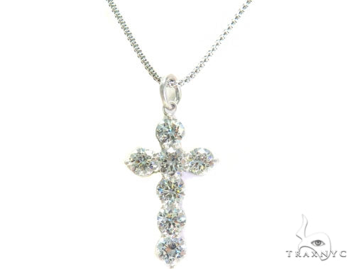 Prong Diamond Cross Crucifix Necklace Set 44601 - Image 1