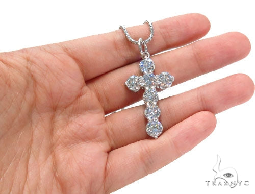 Prong Diamond Cross Crucifix Necklace Set 44601 - Image 8