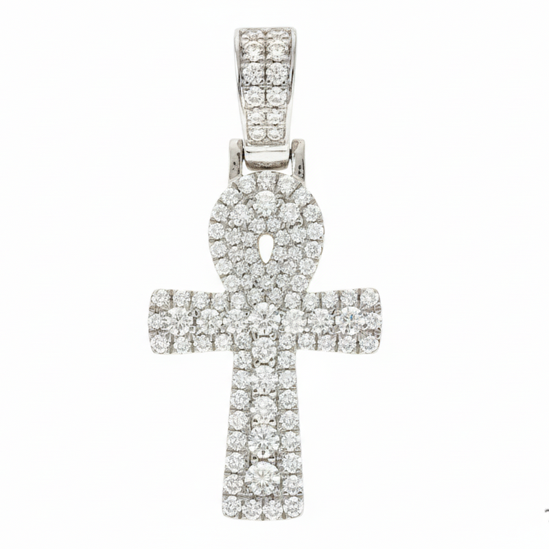 14K Gold Diamond Ankh Cross 65849 | TraxNYC