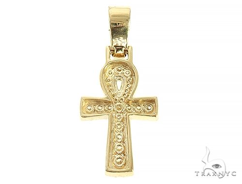 14K Gold Diamond Ankh Cross 65849 - Image 3