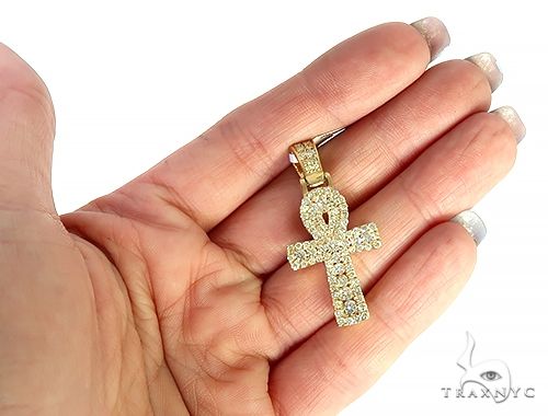 14K Gold Diamond Ankh Cross 65849 - Image 5