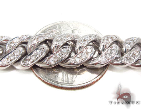 Prong Diamond Cuban Chain 30 Inches 11mm   32994 - Image 5