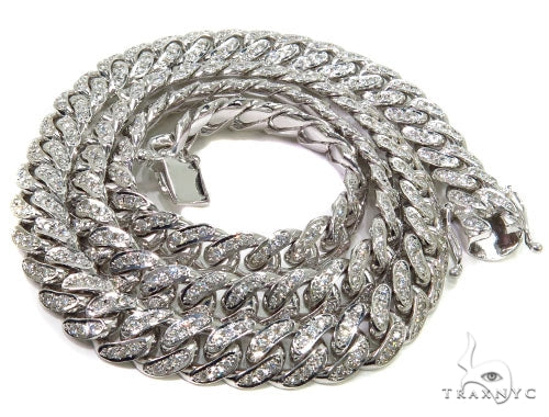 Prong Diamond Cuban Chain 30 Inches 13mm   39810 - Image 7