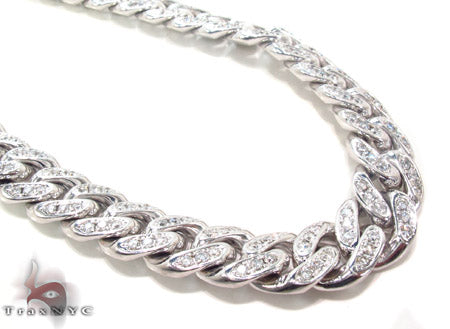 Prong Diamond Cuban Chain 32 Inches 13mm   33724 - Image 1