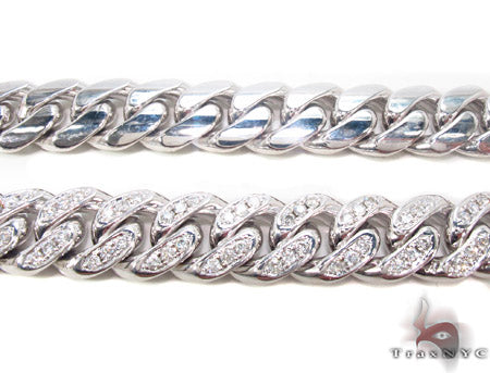 Prong Diamond Cuban Chain 32 Inches 13mm   33724 - Image 2