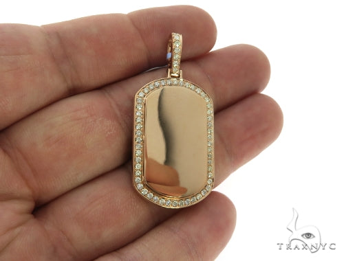 Prong Diamond Dog Tag Pendant 58605 - Image 5