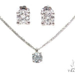 Prong Diamond Earrings & Necklace Set 43165 - Image 1