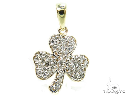 Prong Diamond Three Leaf Clover Pendant 37485 - Image 1