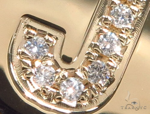 14K Gold Prong Diamond Initial 'J' Pendant, photo 3 of 13