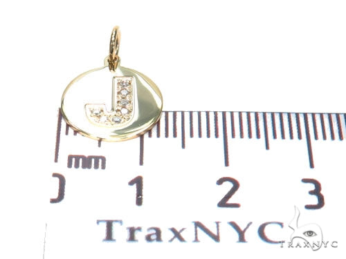 14K Gold Prong Diamond Initial 'J' Pendant, photo 6 of 13