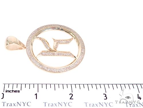 10K Gold Prong Diamond Initial Letter K Pendant, photo 5 of 6