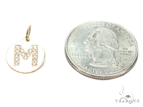 Prong Diamond Initial 'M' Pendant 40943 - Image 5