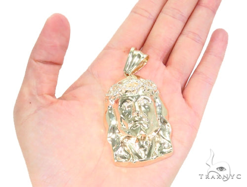 Prong Diamond Jesus Pendant 44525 - Image 7