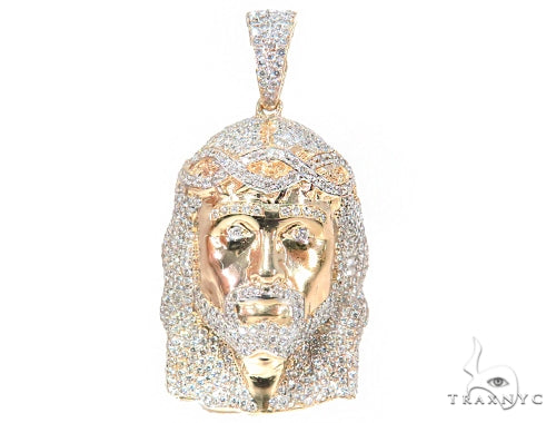 Prong Diamond Jesus Pendant 44526 - Image 1
