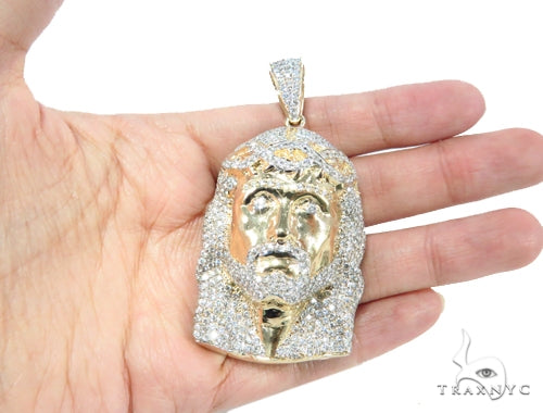 Prong Diamond Jesus Pendant 44526 - Image 7