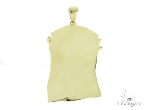 10K Gold Prong Diamond Jesus Pendant, photo 4 of 7
