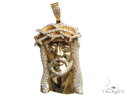 Prong Diamond Jesus Pendant 56523 - Image 2