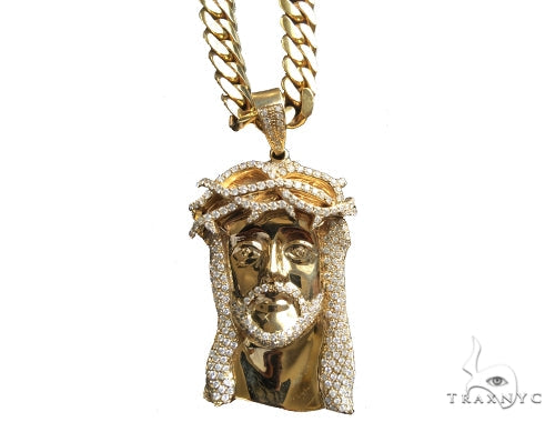 Prong Diamond Jesus Pendant 56523 - Image 7
