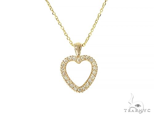 14K Gold Heart Diamond Set 29180 - Image 1