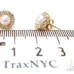 Prong Diamond Pearl Earrings 36949 - Image 7