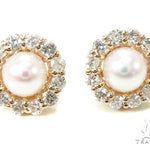 Prong Diamond Pearl Earrings 36950 - Image 1