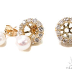Prong Diamond Pearl Earrings 36950 - Image 5