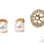 Prong Diamond Pearl Earrings 36950 - Image 6