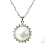 Prong Diamond Pearl Necklace 37699 - Image 1