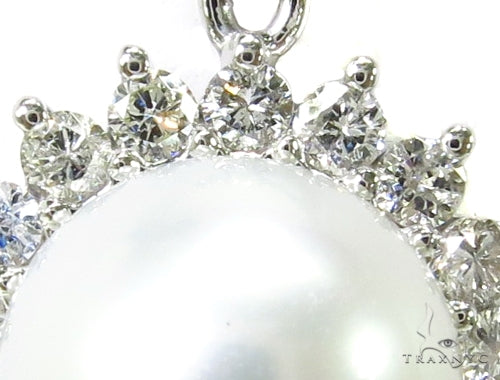 Prong Diamond Pearl Necklace 37699 - Image 2