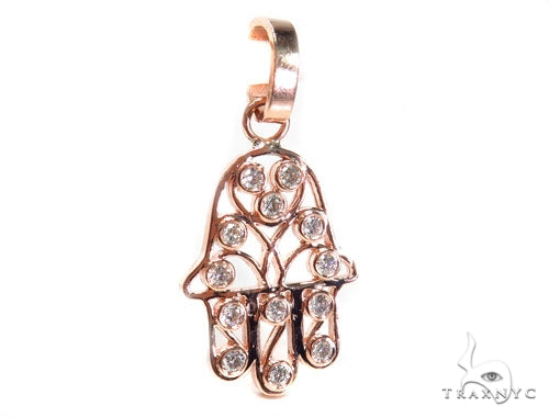 Hamsa Prong Diamond Pendant 41220 - Image 2