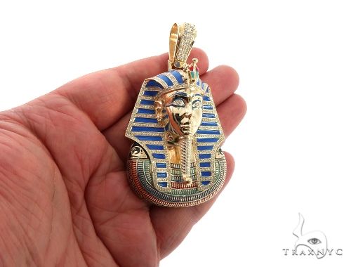 14K Gold Pharaoh King Tut Pendant, photo 3 of 13