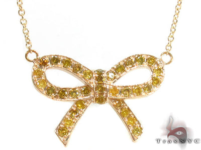 Prong Diamond Ribbon Necklace 34720 - Image 1