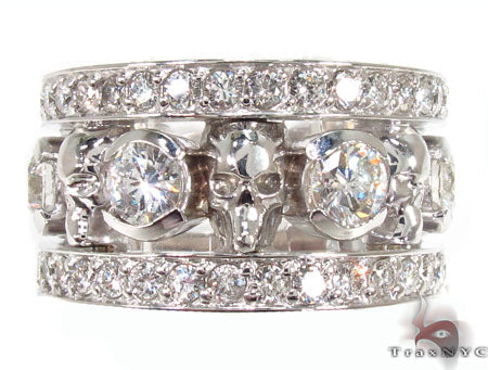 Custom Diamond Skull Ring 33346 - Image 4