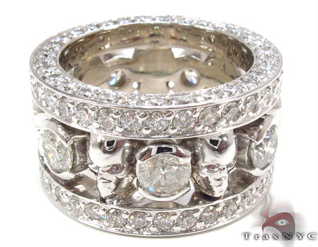 Custom Diamond Skull Ring 33346 - Image 5