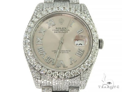 DateJust Oyster Perpetual Diamond Rolex Watch 41mm Stainless Steel 66185 - Image 1