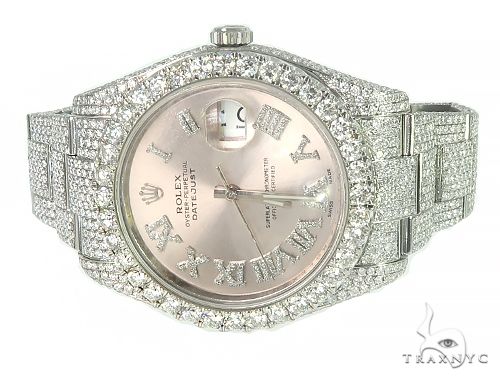 DateJust Oyster Perpetual Diamond Rolex Watch 41mm Stainless Steel 66185 - Image 2