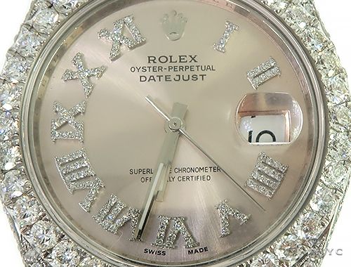 DateJust Oyster Perpetual Diamond Rolex Watch 41mm Stainless Steel 66185 - Image 3