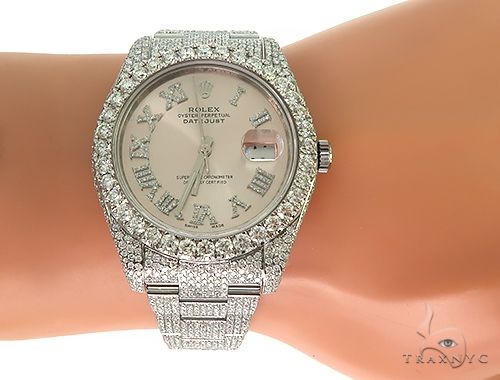DateJust Oyster Perpetual Diamond Rolex Watch 41mm Stainless Steel 66185 - Image 8