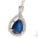 Prong Diamond & Pear-cut Sapphire Earrings 42436 - Image 3