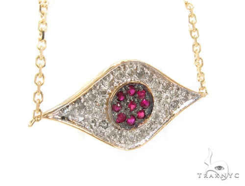 Prong Diamond Ruby Necklace 35271 - Image 3