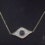 Prong Diamond Sapphire Gemstone Necklace 35273 - Image 11
