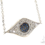 Prong Diamond Sapphire Gemstone Necklace 35273 - Image 3