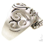 Prong Diamond Skull Silver Ring 37597 - Image 4