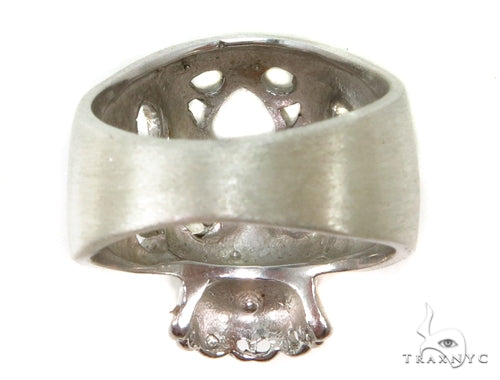 Prong Diamond Skull Silver Ring 37597 - Image 5