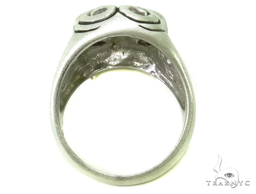 Prong Diamond Skull Silver Ring, photo 7 of 8