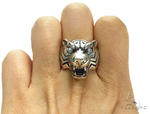 Tiger Diamond Sterling Silver Ring 40942 - Image 7
