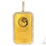 Prong Diamond Swan Gold Bar Pendant 45237 - Image 1